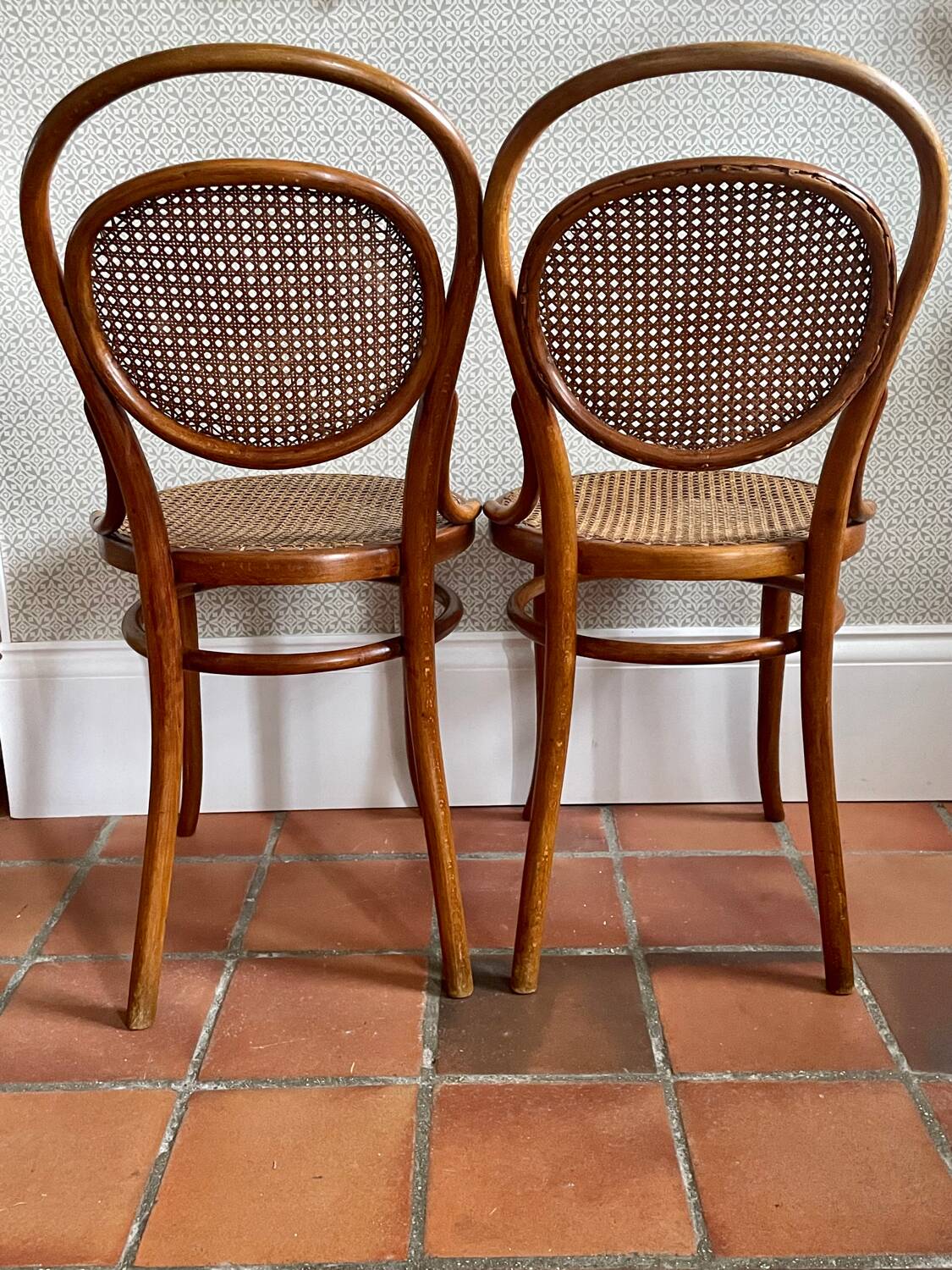 Set of 2 THONET Cane Bistro Chairs N°11 (circa 1900)