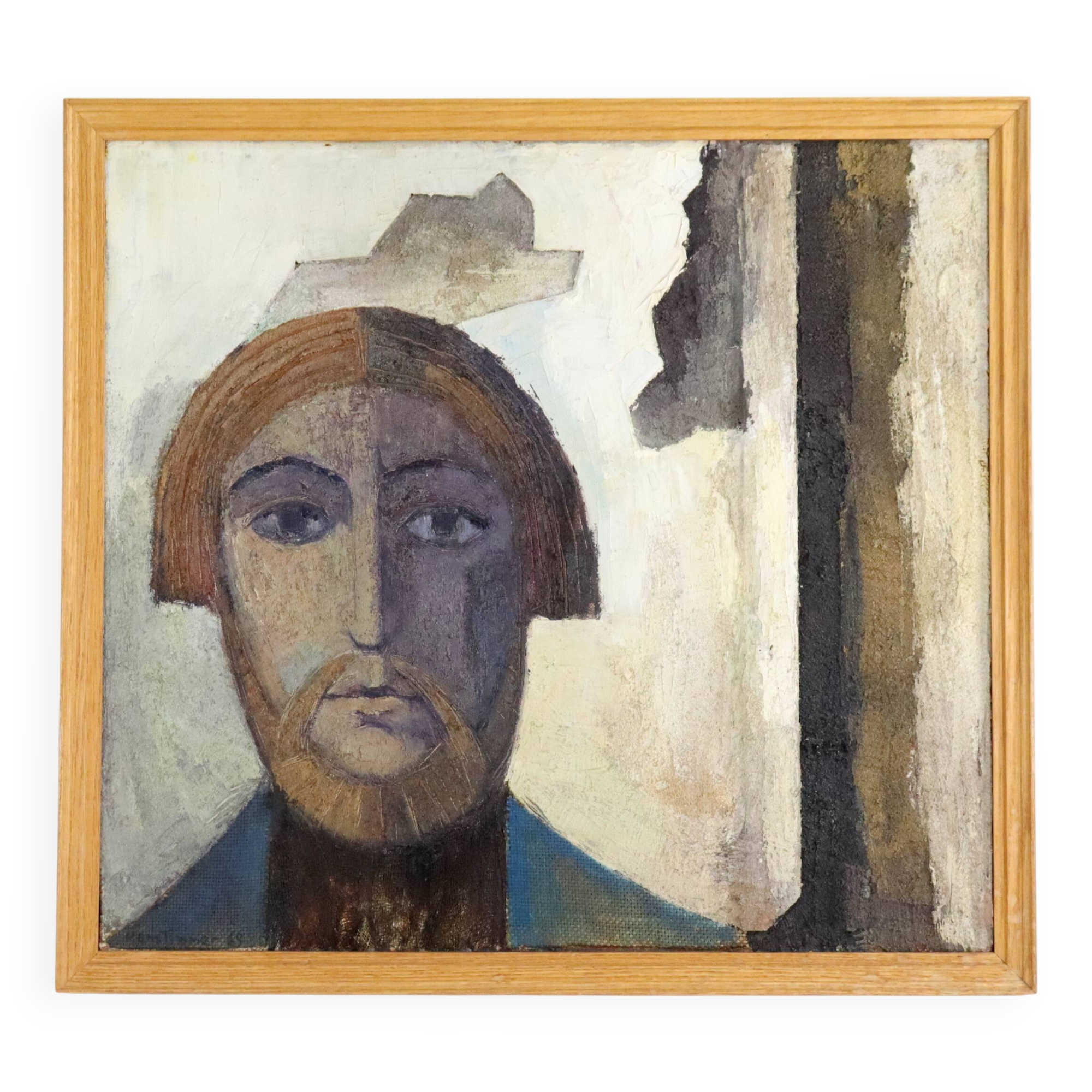 Mid century schilderij 'spaanse jezus'