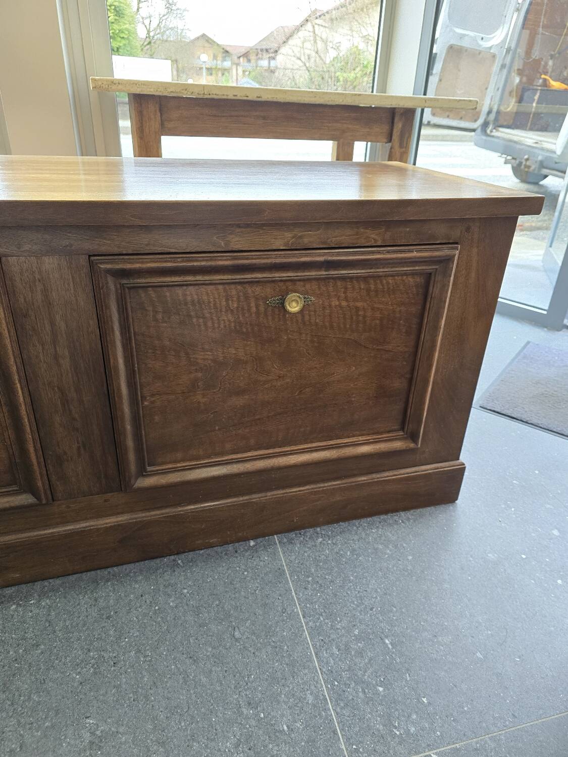 Large walnut cabinet for under the eaves