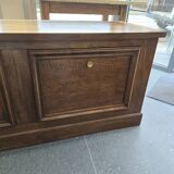 Large walnut sloping cabinet