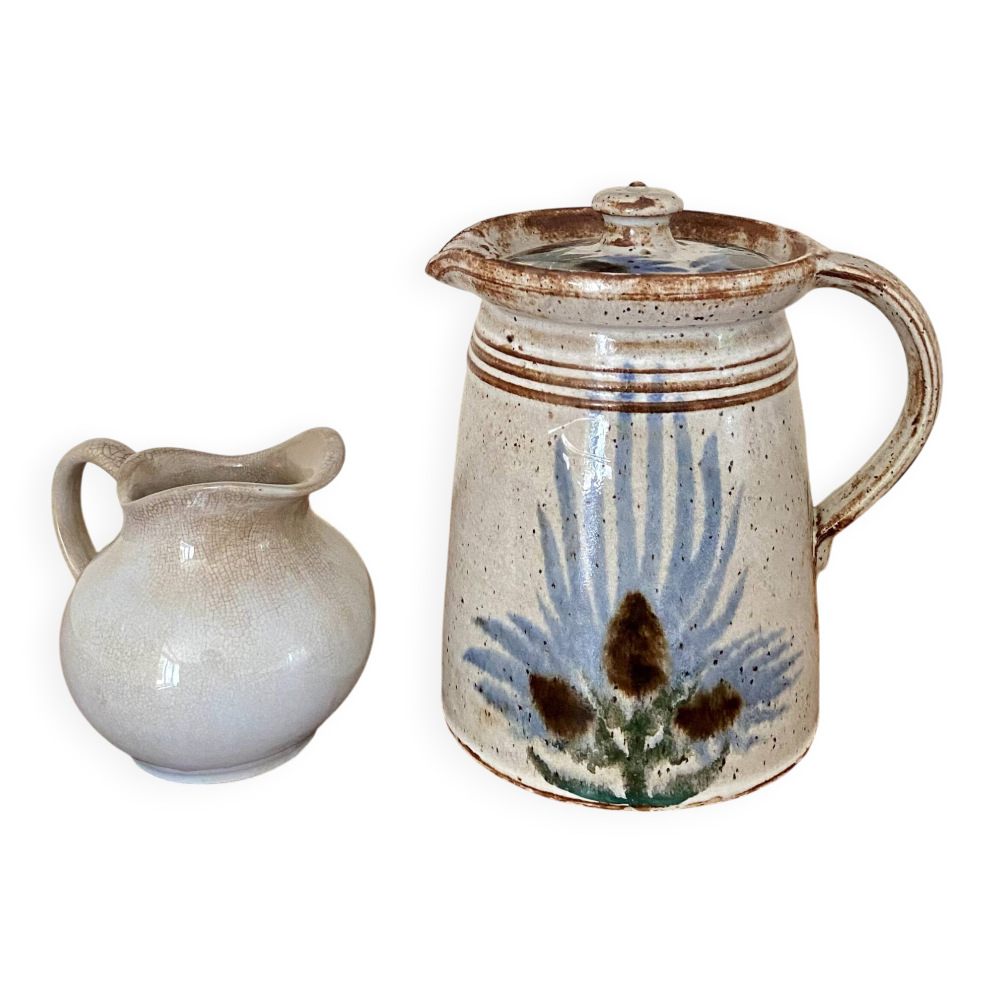 Ceramic pitcher from the 60s-70s in the style of Vallauris or Albert Thiry.