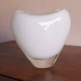 Maria Christina Hamel Murano white and transparent heart vase