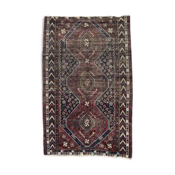 Carpet old persian hand made ghashghai wool 97 x 152 cm