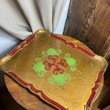 Grand plateau en bois florentin