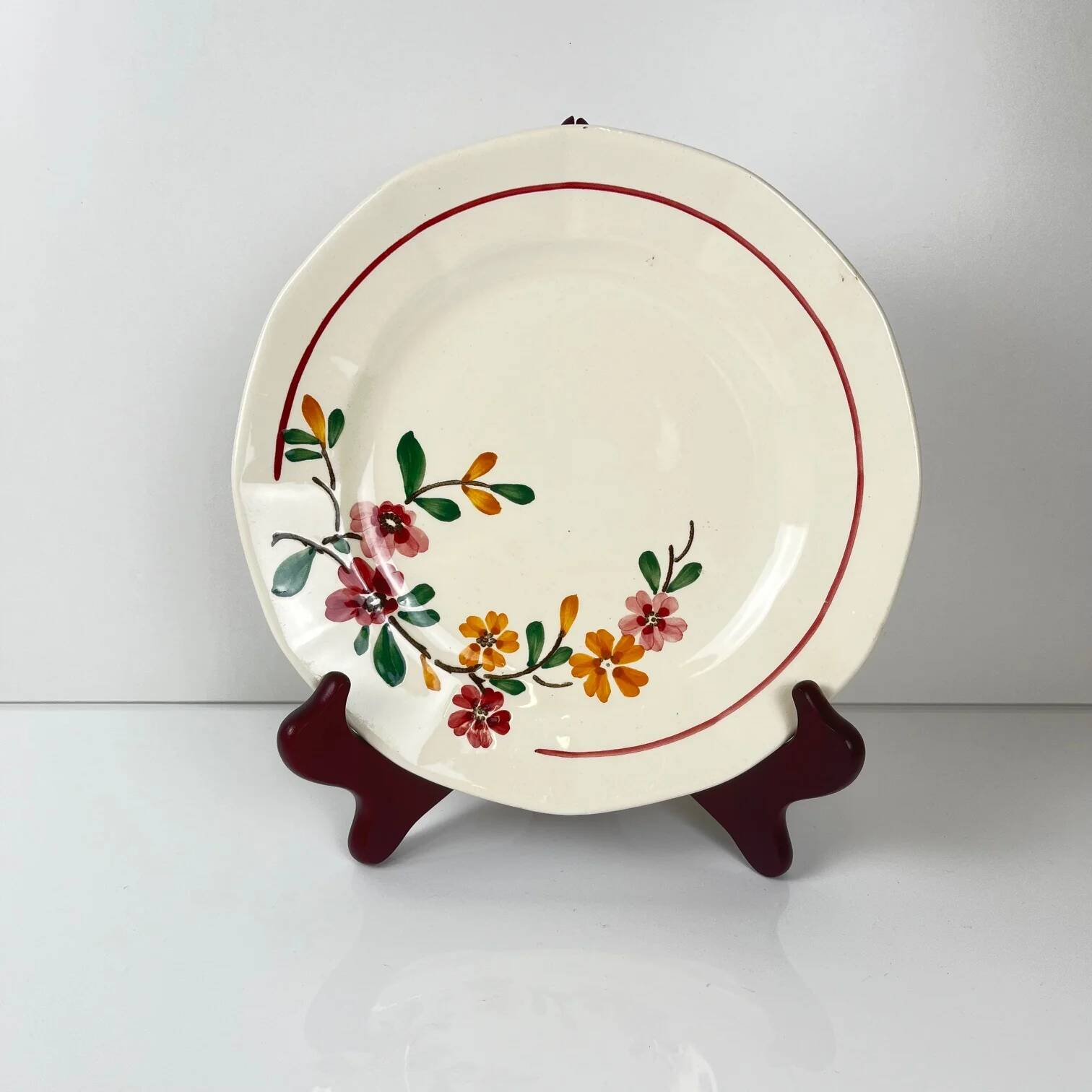 6 dessert plates Sarreguemines "Bitche", late 19th - early 20th century