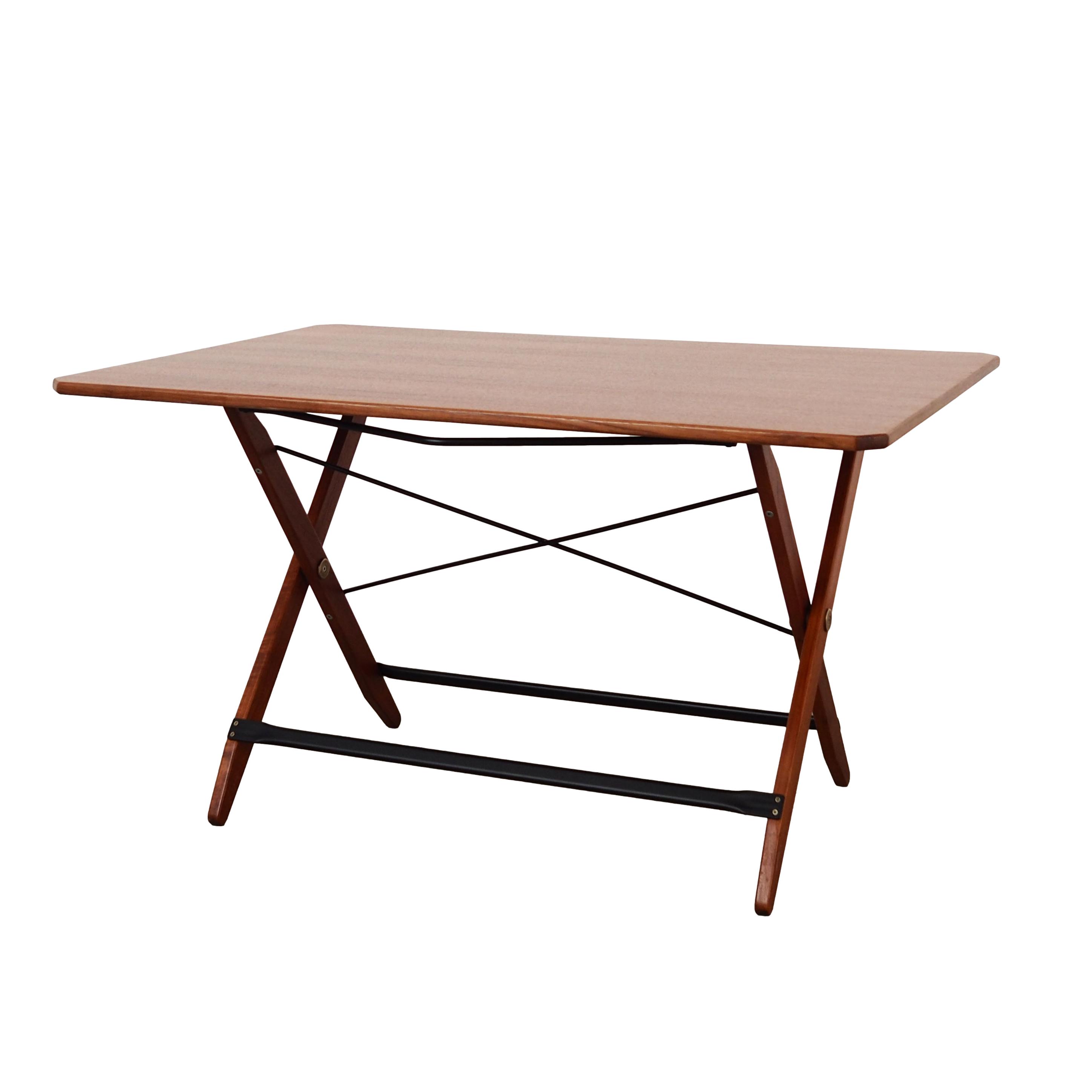 Folding teak table, Italian design, 1970s, made in Italy