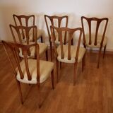 Set of 6 mid-century modern chairs, Italy, 1960s