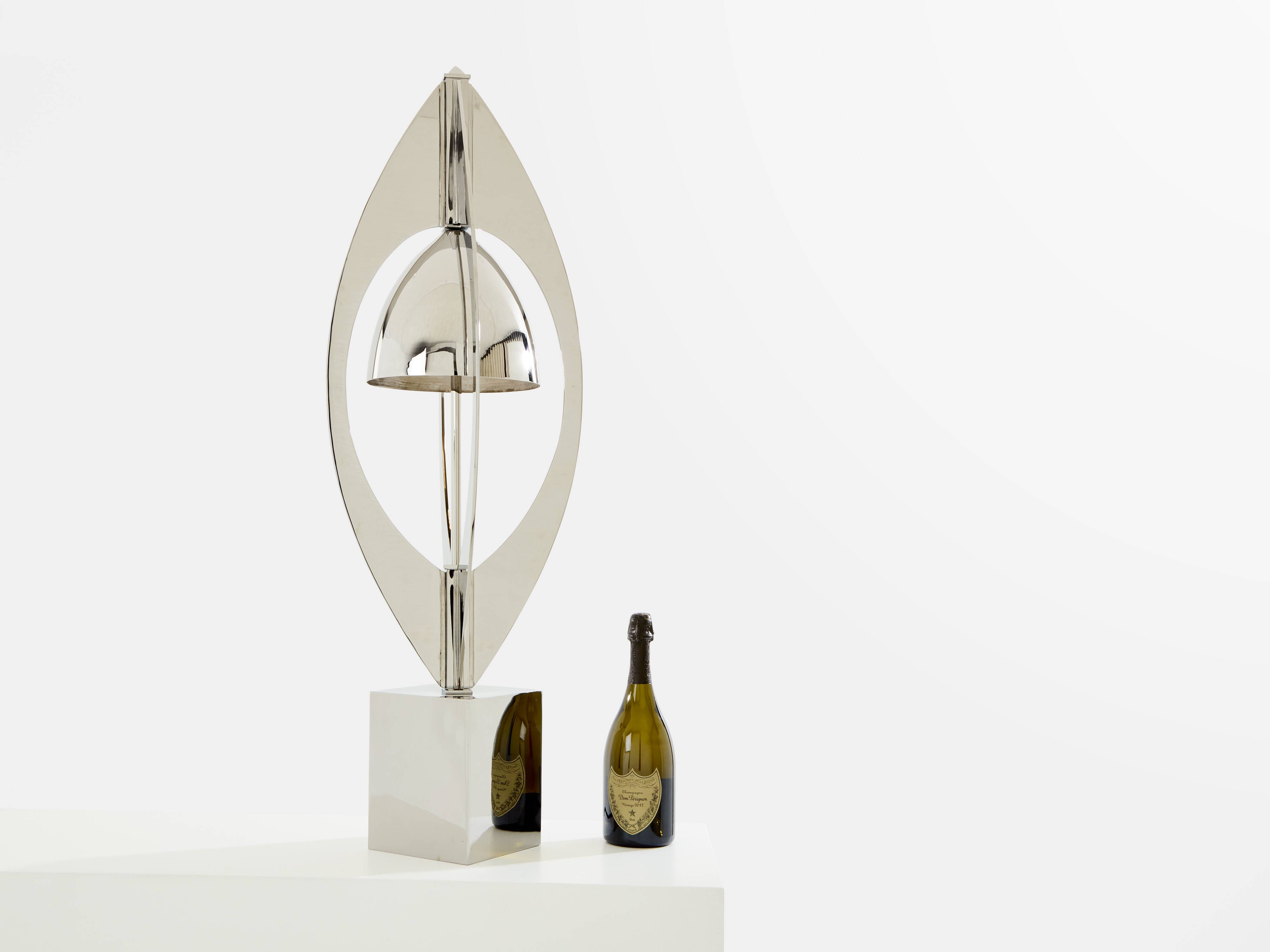 Jacques Charles Ogive Lamp for Maison Charles nickel-plated metal 1965