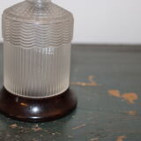 Mustard and salt shaker in glass and bakelite