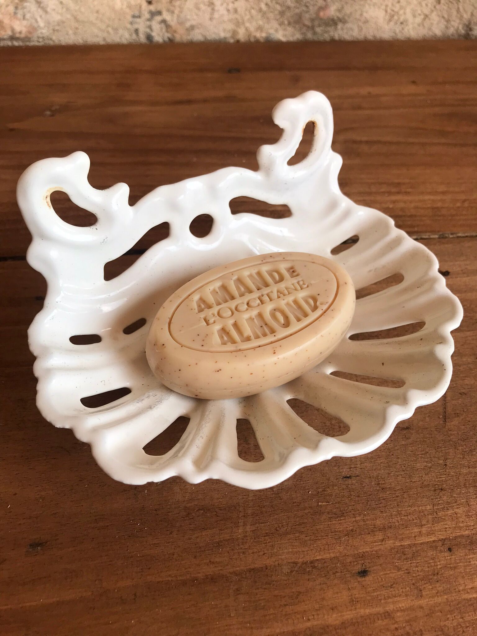 Porte-savon en fonte émaillée blanche