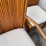 Suite of four chairs and two bamboo chairs
