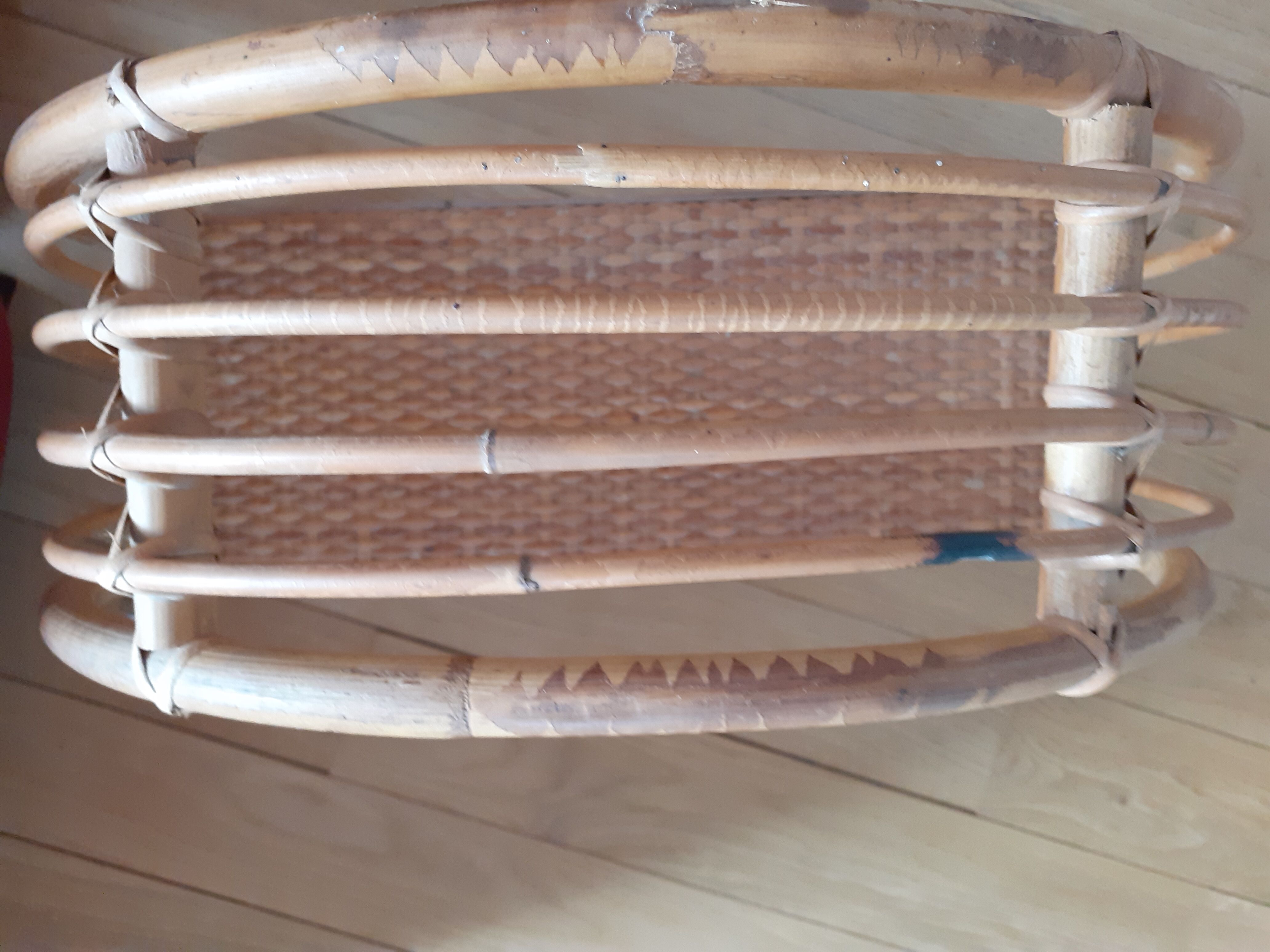 Rattan wall shelf