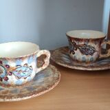 2 ceramic cups Quimper P Fouillen