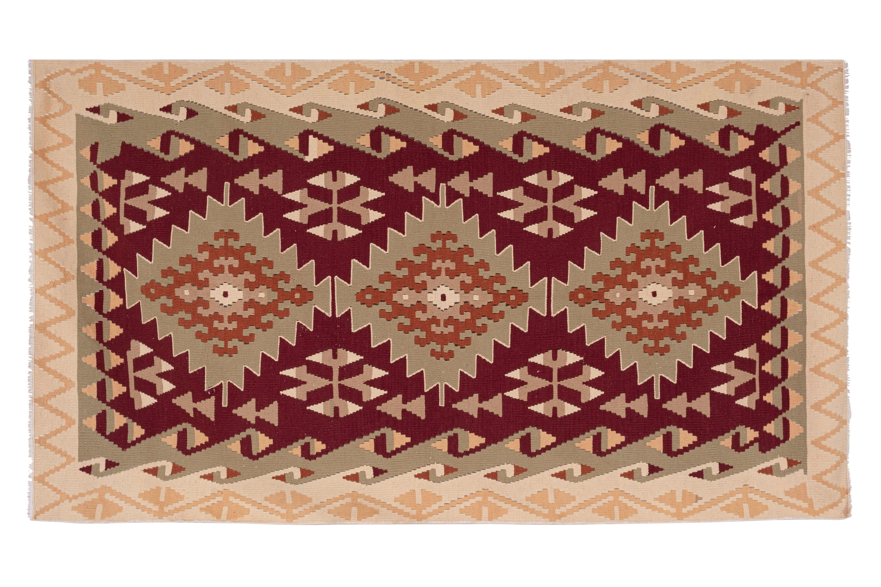 Vintage turkish kayseri kilim rug 4' x 7'5"