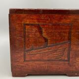 Coffret en bois sculpté Chine décor de pagode