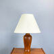 Danish table lamp by Dyrlund, teak with coarse linen, 1970s