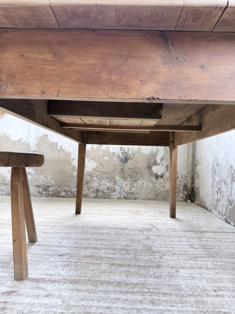 Farm table with tapered legs, cherry wood, 150 cm
