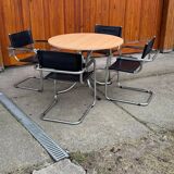 Italian round Effezeta dining table with chairs, 1990s, set of 5