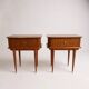 Pair of vintage bedside tables from the 1950s/60s in mahogany – tapered brass legs.