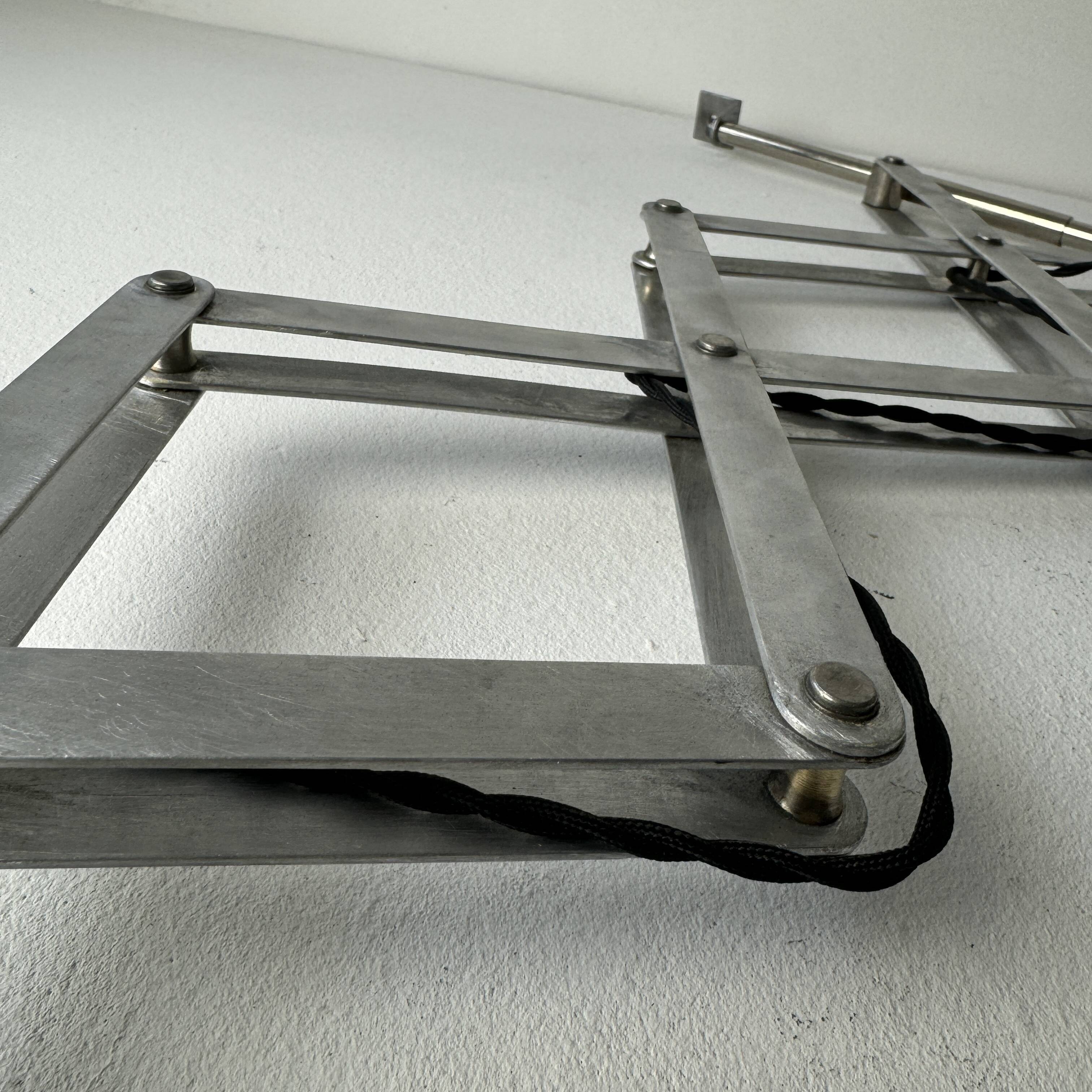 Antique large industrial accordion wall lamp