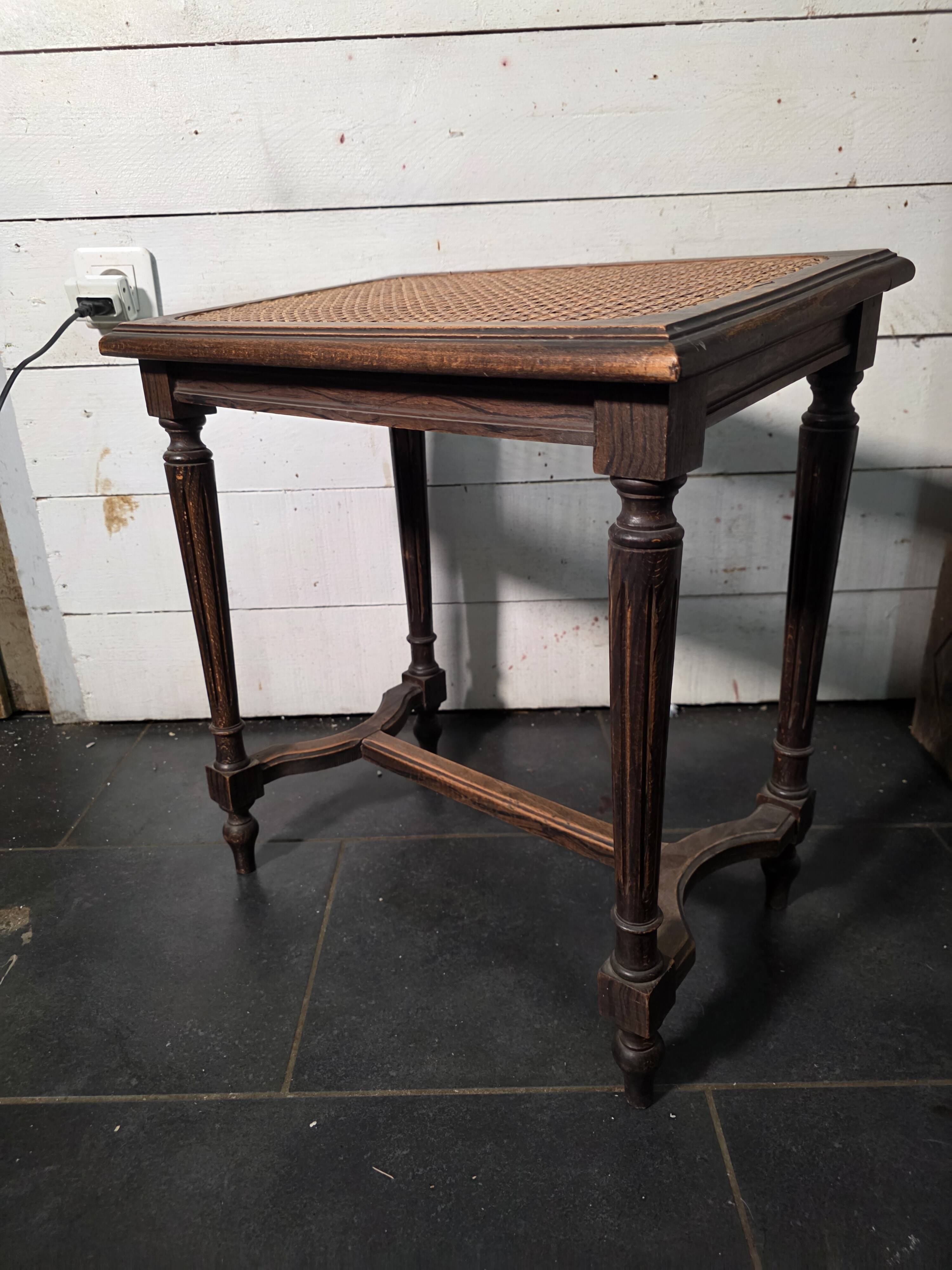 Louis XVI style piano stool in oak