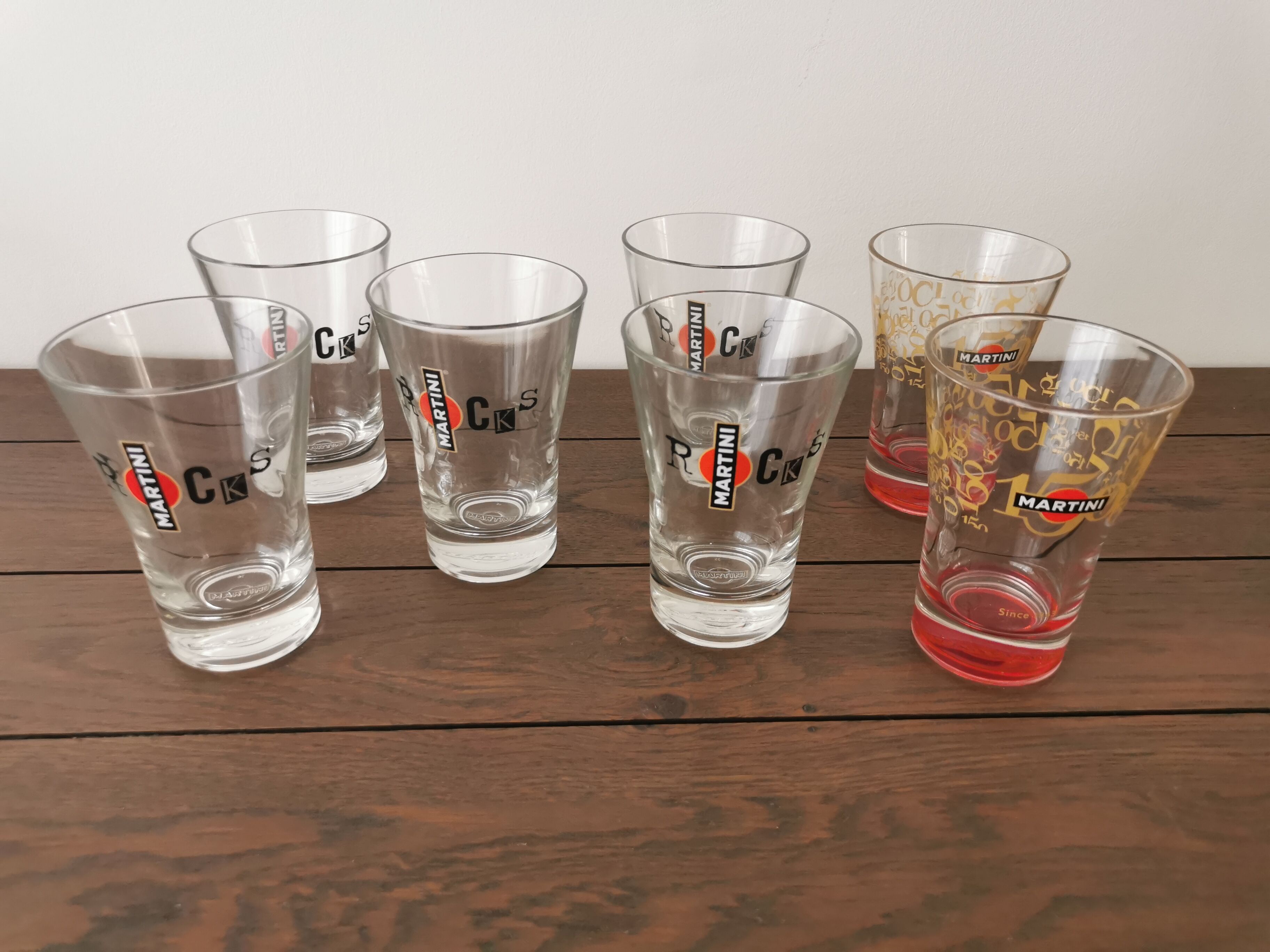 7 large Martini glasses