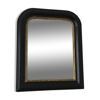 Miroir Louis Philippe Ancien En Noir Et Or France Fin 19e Siècle