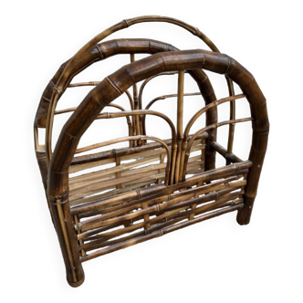 Rattan magazine rack