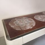 Coffee table in wood and ceramic, design 1970