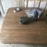 Oak coffee table on casters