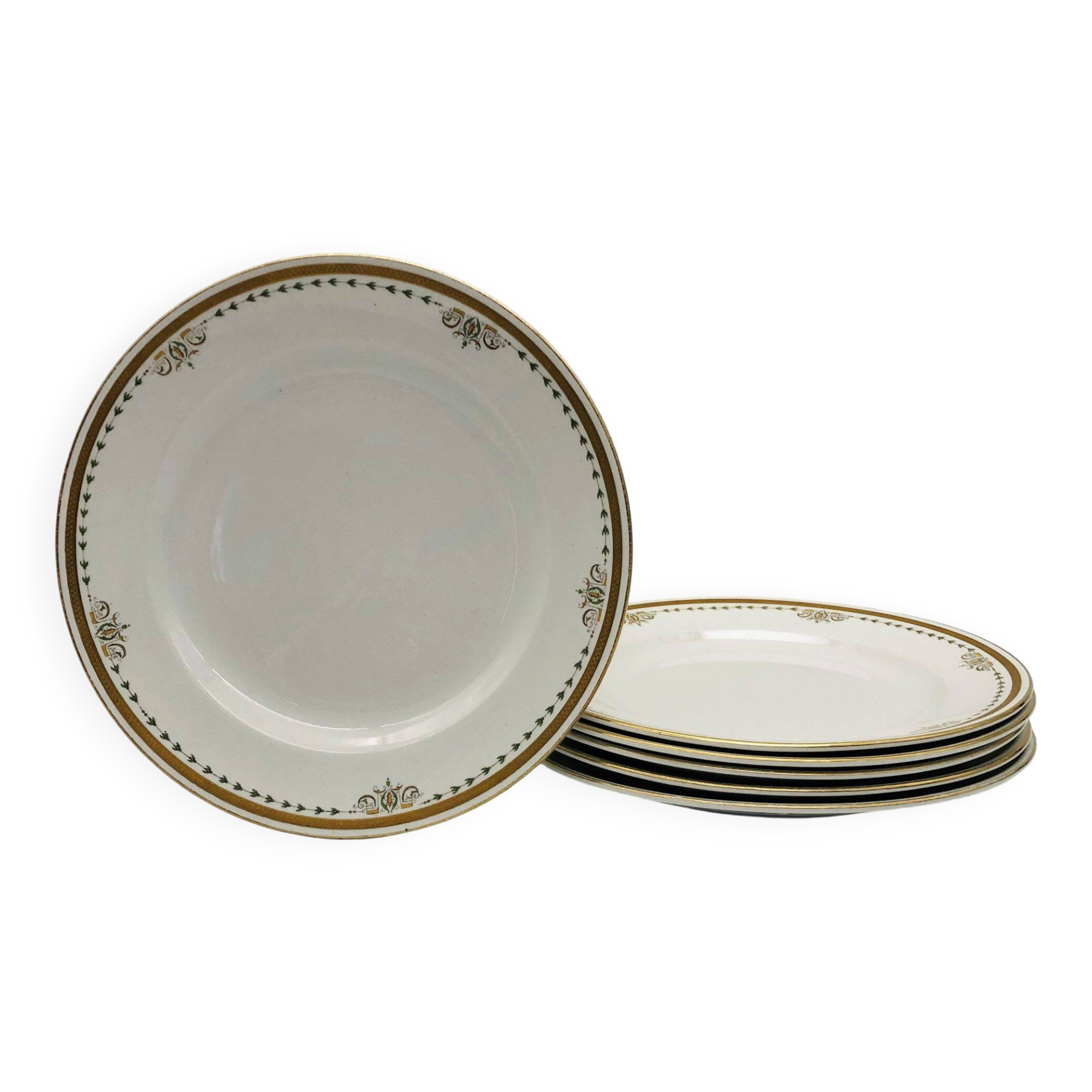 6 vintage flat plates, Keeling & Co Losol Ware Burslem.