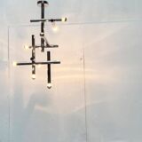 Minimalist chrome ceiling lamp from the mid-century space age by Temde, Switzerland, 1960s.