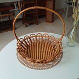 Vintage rattan basket 70s