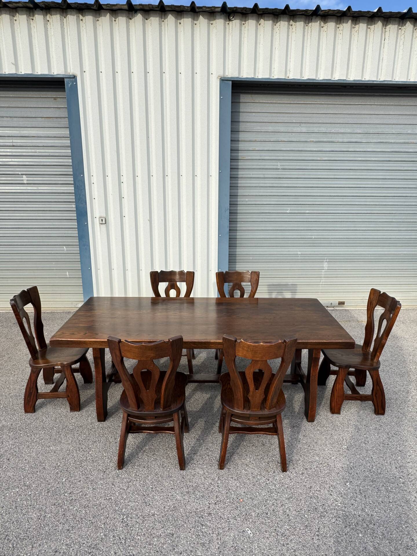 Dining table and 6 chairs by Guillerme and Chambron