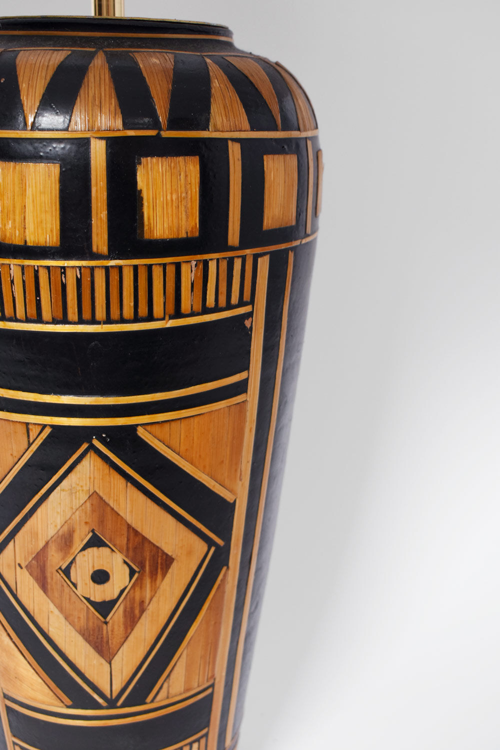 Straw marquetry lamp, 1920s.