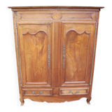 Louis XV style low walnut cabinet from the 19th century