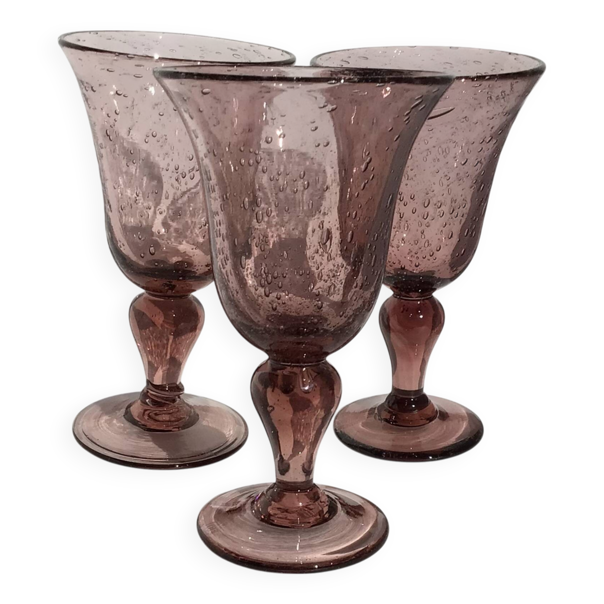 3 Biot stamped water glasses