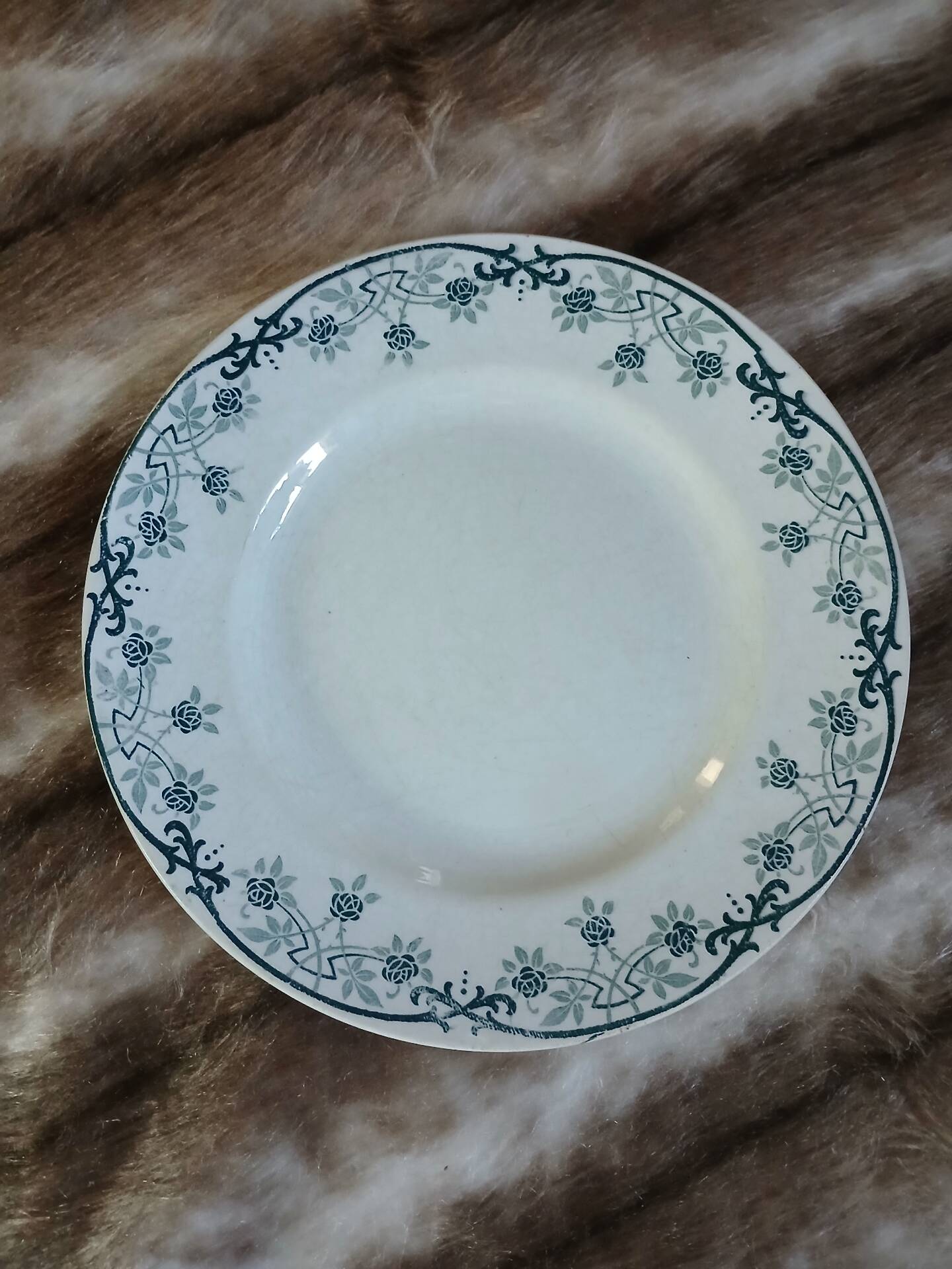 20 mismatched antique flat plates in ironstone