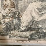 Dessin scène intérieure de 1933