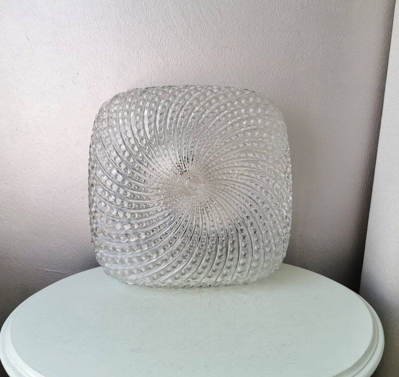 Square glass ceiling lamp, 1970