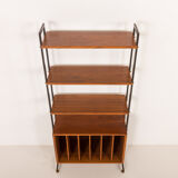 Mid-century free standing vinyl records wall unit, Italy 1970s.