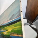 oil painting on canvas geometric landscape, Nordic