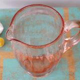 Pink blown glass decanter 50s