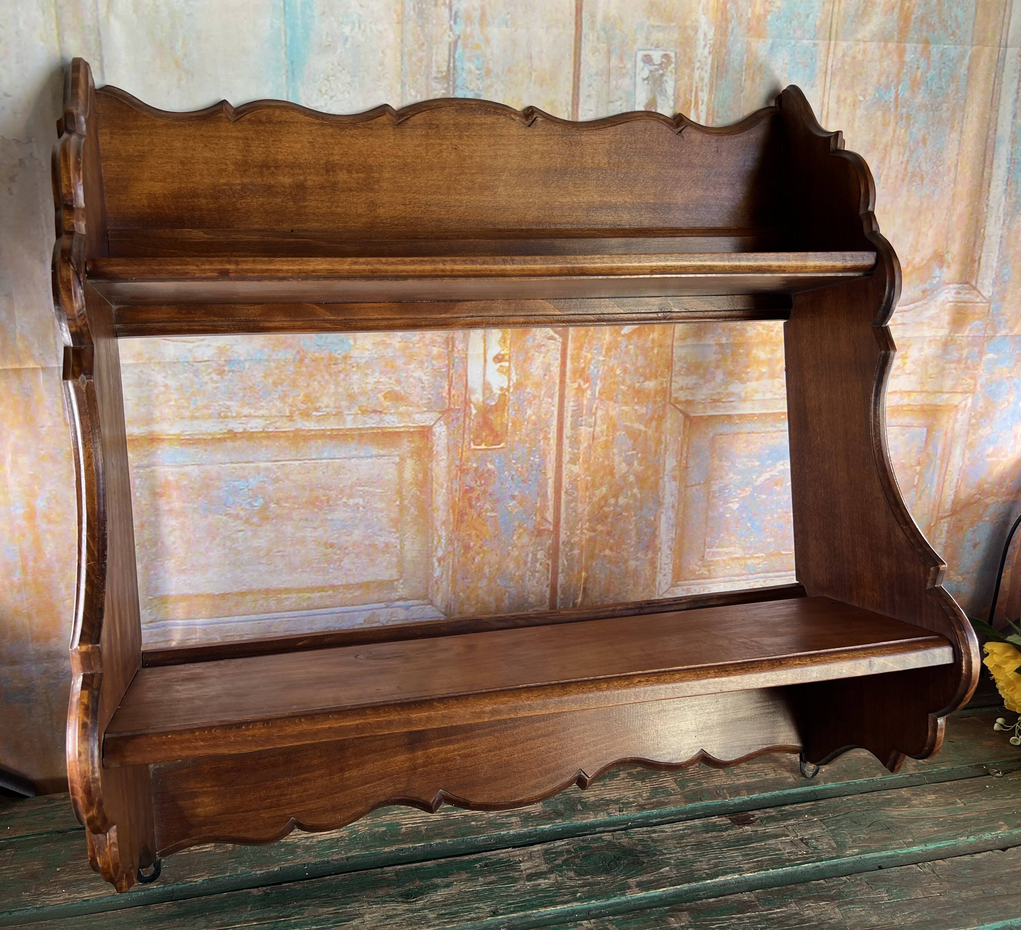 carved wooden wall shelf – Rustic and authentic feel