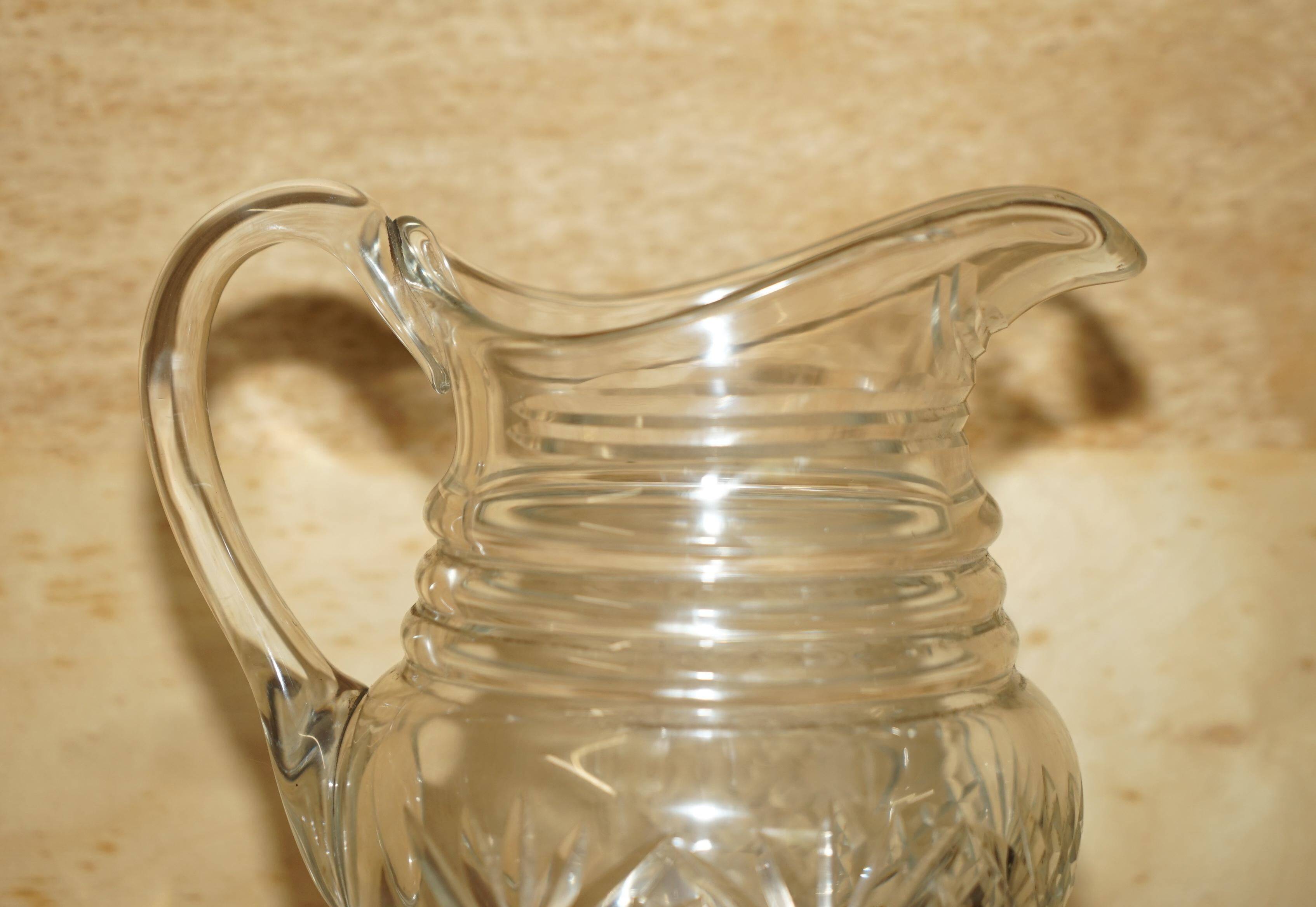 Vintage pair of cut glass Art Deco decanters circa 1930.