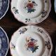 A set of 6 flat plates pairs Sarreguemines Lunéville Blue Flowers.