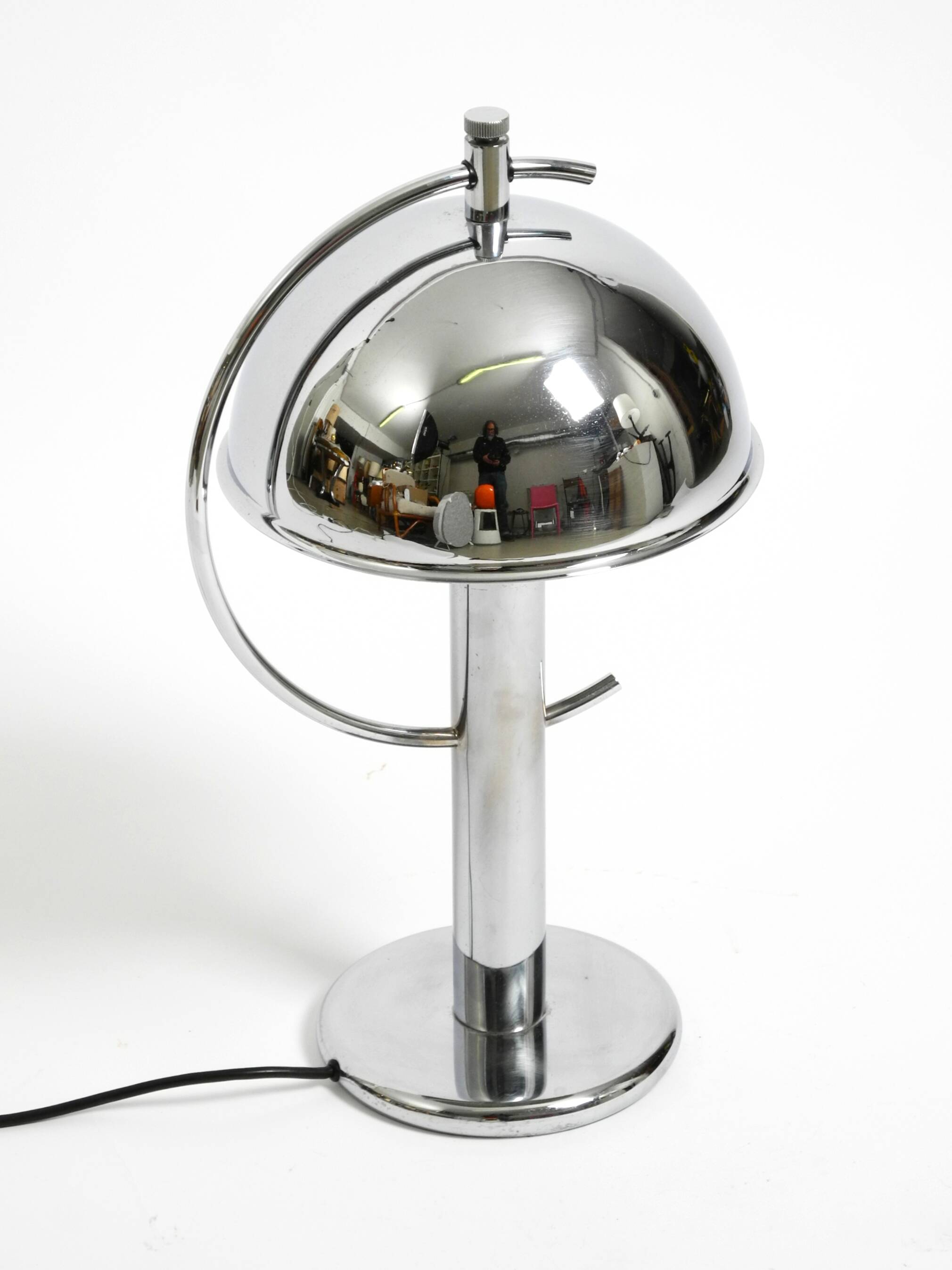 Large exceptional 1960s chrome table lamp by Gebrüder Cosack