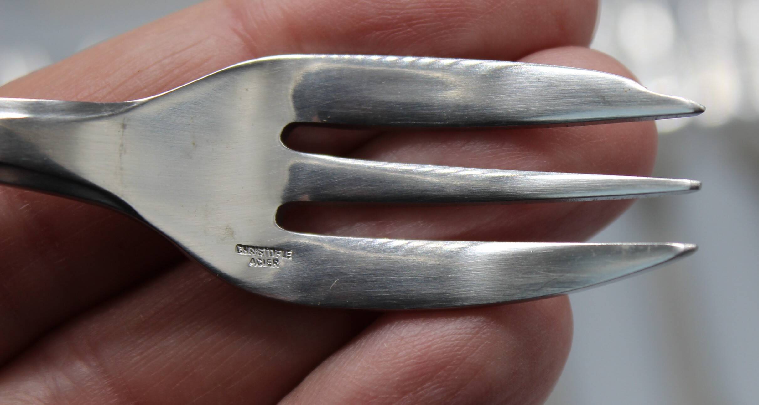 12 cake dessert forks christofle box bearn model steel - vg