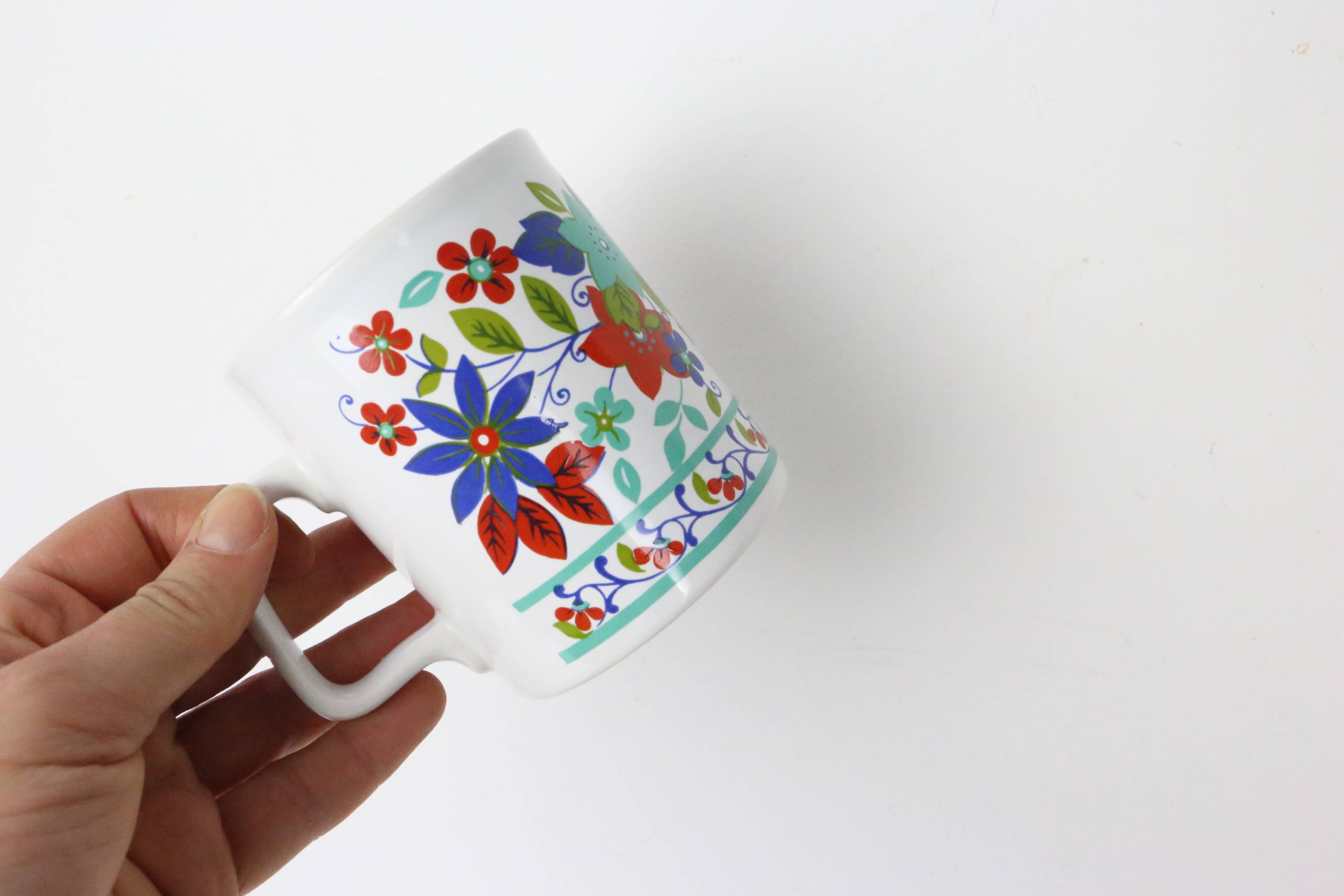 pair of Kiln Craft mugs, English pottery, Staffordshire, Made in England, vintage