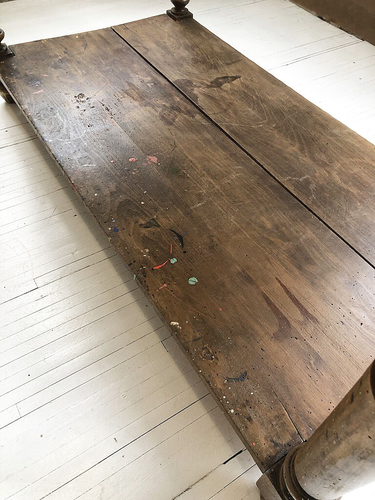 Artist studio oak draper table